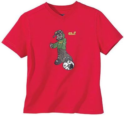 Jack Wolfskin Kids Soccer Red T-Shirt Kindershirt Fußball T-Shirt rot