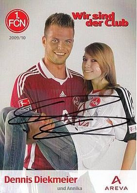 Dennis Dieckmann 1. FC Nürnberg 2009-10 Autogrammkarte + A34233