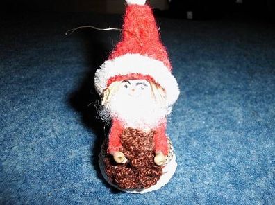 kleiner Weihnachtsmann handgefertigt-Tontopf, Strickmütze