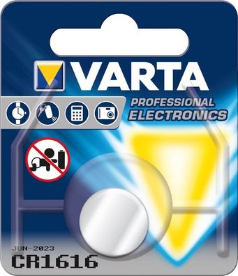 CR1616 Varta Knopfzelle 3V Lithium Batterie 55 mAh (6616)