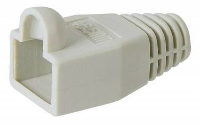 10 x Knickschutztülle grau für RJ45 Netzwerk-Stecker Kabeldurchführung 6,40 mm