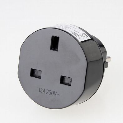 Reisestecker-Adapter Großbritannien auf Deutschland 2,5A/250V