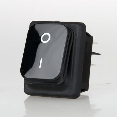 Wippschalter schwarz 2-polig 30x22 mm 250V/16A IP65
