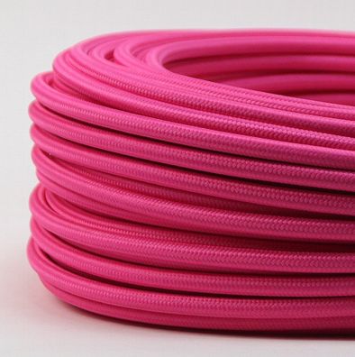 Textilkabel Stoffkabel pink 3-adrig 3x0,75 Gummischlauchleitung 3G 0,75 H03VV-F ...