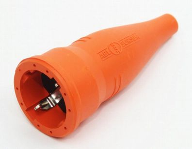 PVC Schutzkontakt-Kupplung Gummikupplung orange 250V/16A spritzwassergeschützt IP44