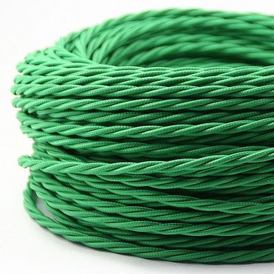 Textilkabel kiwi-grün 3 adrig 3x0,75 gedreht doppelt isoliert