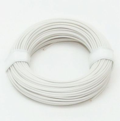 10 Meter Schaltlitzen Kabel weiß 1-adrig 1x0,14mm²