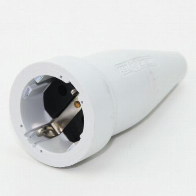 PVC Schutzkontakt-Kupplung Gummikupplung grau 250V/16A spritzwassergeschützt IP44