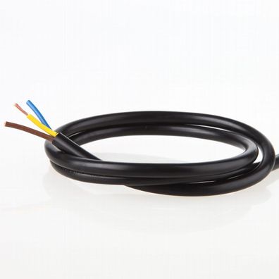 PVC Lampenkabel Rundkabel schwarz 3-adrig, 3x0,75mm² H03 VV-F
