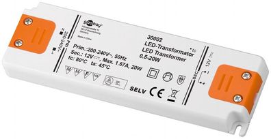 LED-Trafo 12 V (DC)/20 W 12 V DC für LEDs bis 20 W Gesamtlast