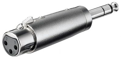 XLR-Adapter 3-pol Kupplung auf 6,35mm Klinken-Stecker