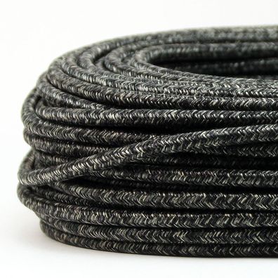 Textilkabel Stoffkabel grau meliert 3-adrig 3x0,75 Gummischlauchleitung 3G 0,75 ...