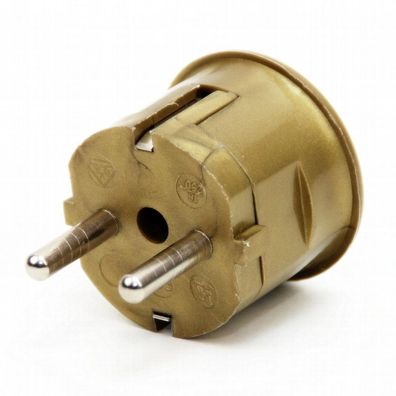 Schutzkontakt-Stecker Winkelstecker gold 250V/16A