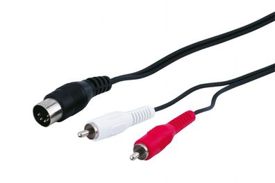 Audio Verbindungskabel 1,5 m 5-pol DIN Stecker auf 2x Cinchstecker