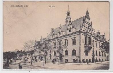 55658 Ak Schönebeck an der Elbe Rathaus 1914