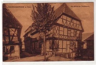56324 Ak Wernigerode am Harz alte Mühle am Teichdamm um 1930