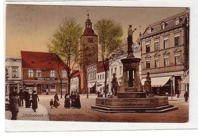 55756 Ak Schönebeck an der Elbe Marktbrunnen 1921
