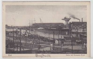 31880 Ak Kiel Hafen mit Germania Werft 1929
