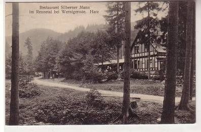 56323 Ak Restaurant silberner Mann im Rennetal bei Wernigerode um 1910