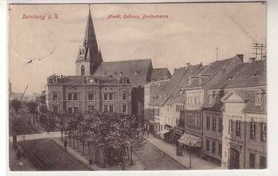 56489 Ak Bernburg Markt, Rathaus, Breitestrasse 1909