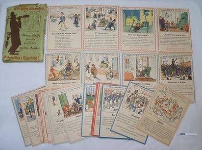 Sammelmappe Schmöllner Tageblatt für die 32 fröhlichen Schilda Karten um 1930