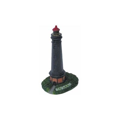 Modell Leuchtturm Borkum, maritime Dekoration aus Polystein 7 cm