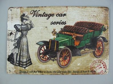 Blechschild Reklameschild Vintage Car Series Oldtimer Auto Wandschild 20x30 cm