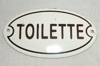 Türschild Toilette, Emaille Türschild im Retro Stil 8x13 cm