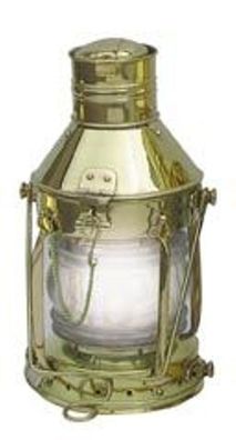 Ankerlaterne, Elektro Lampe, Nautik Lampe, Schiffslaterne Messing 32 cm