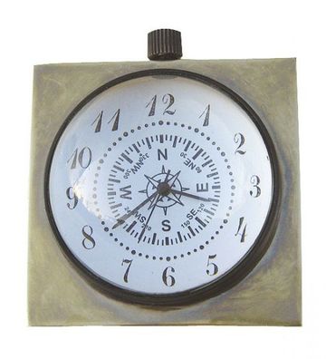 Glaskugel-Uhr, Lupenuhr, Retro Taschenuhr in Glaskugel im Maritime Stil