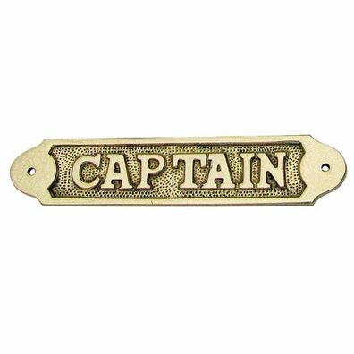 Türschild "Captain", Maritimes Kabinen, Kajüten Schild, massiv Messing