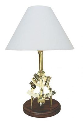 Maritime Tischlampe, Schreibtisch Leuchte, Schirmlampe mit Sextant, Lampe 39 cm
