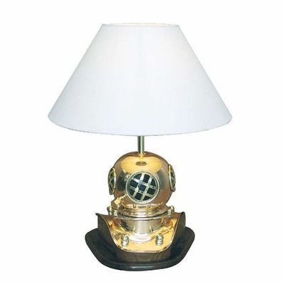 Taucherhelm Lampe, Maritime Tischlampe mit Historischem Taucherhelm 45 cm