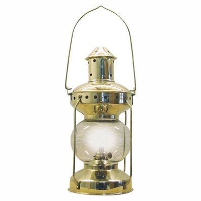 Kajüten-Laterne, Elektro Lampe, Schiffslaterne, Leuchte Messing poliert 31 cm