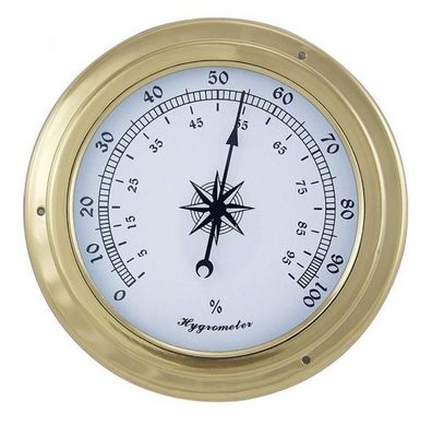 Comfortmeter Messing Gehäuse Ø 14 cm Hygro-Thermometer Marine Einbauinstrument