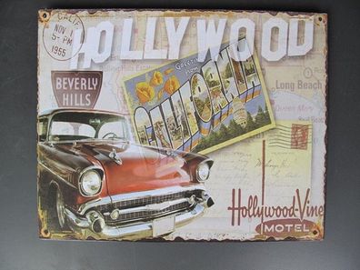 Blechschild, Reklameschild, Hollywood Oldtimer, Kneipen Wandschild 20x25 cm