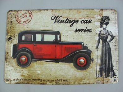 Blechschild, Reklameschild Vintage Car Series, Oldtimer Auto Wandschild 20x30 cm