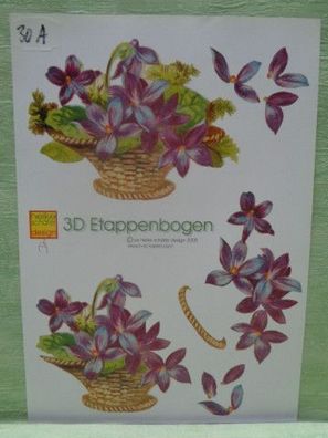 Heike Schäfer 3D Etappenbogen Din A4 ..... Blumen .... Kouverts