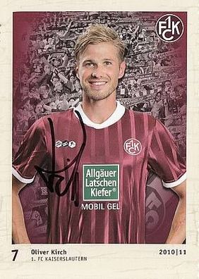 Oliver Kirch Autogrammkarte 1 FC Kaiserslautern 2010-11 Original Signiert