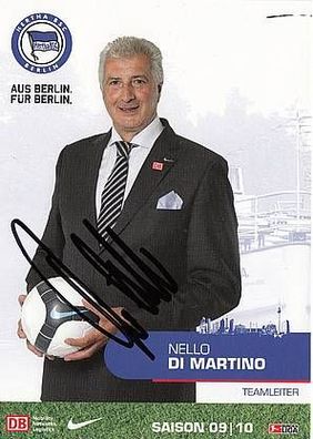 Nello Di Nartino Hertha BSC Berlin 2009-10 Autogrammkarte + A34949