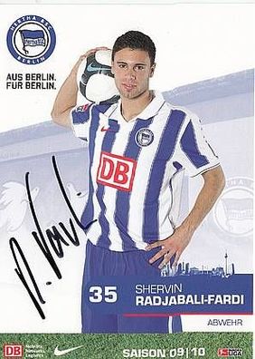 Shervin Radjabali-Fardi Hertha BSC Berlin 2009-10 Autogrammkarte + A34951