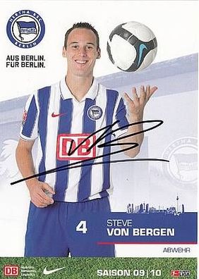 Steve von Bergen Hertha BSC Berlin 2009-10 Autogrammkarte + A34956
