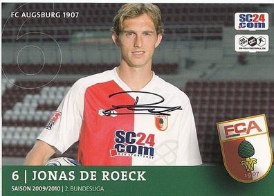 Jonas de Roeck FC Augsburg 2009-10 Autogrammkarte + A34973