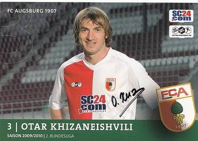 Otar Khizaneishvili FC Augsburg 2009-10 Autogrammkarte + A34974