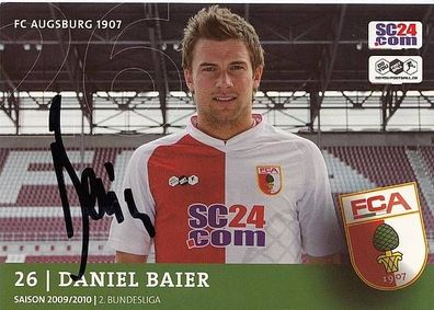 Daniel Baier FC Augsburg 2009-10 Autogrammkarte + A34976