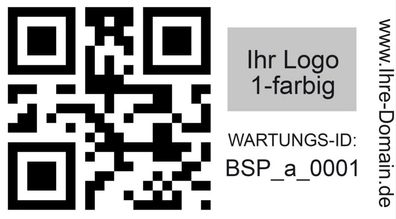 QR-Code Etiketten fortlaufende Nummer - Barcode Wartungsaufkleber - Inkl. Logo