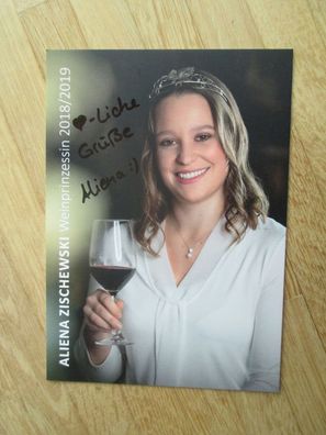 Württemberger Weinprinzessin 2018/2019 Aliena Zischewski - handsigniertes Autogramm!!