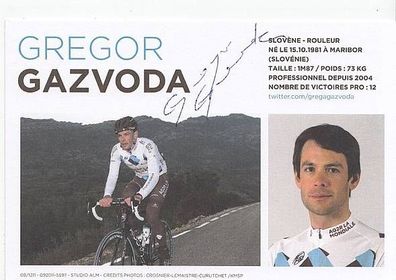 Gregor Gazvoda Autogrammkarte Original Signiert Radfahren + A35278