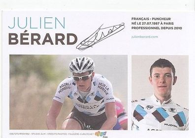 Julien Berard Autogrammkarte Original Signiert Radfahren + A35302