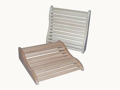 Sauna Kopfstütze & Rückenlehne ERGO V 2in1 | Holz Kissen 40x40 Zubehör Espe/ Erle